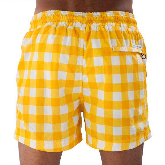 Balmoral Yellow Check Men's Swim Shorts