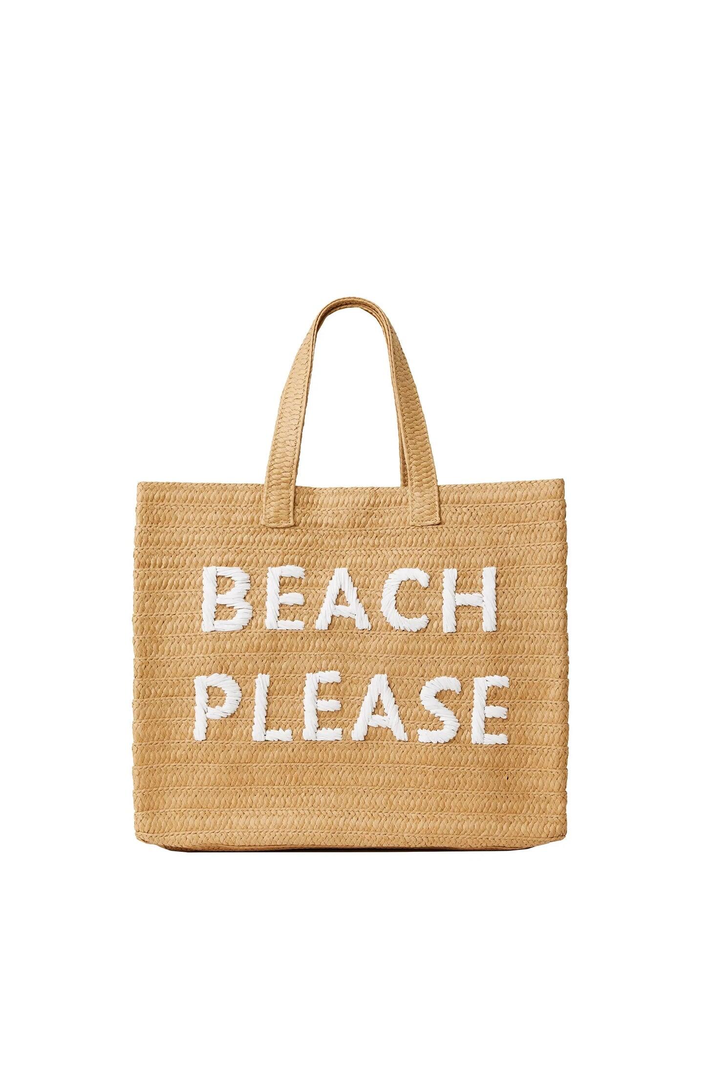 Load image into Gallery viewer, Beach Please Tote Sand/White
