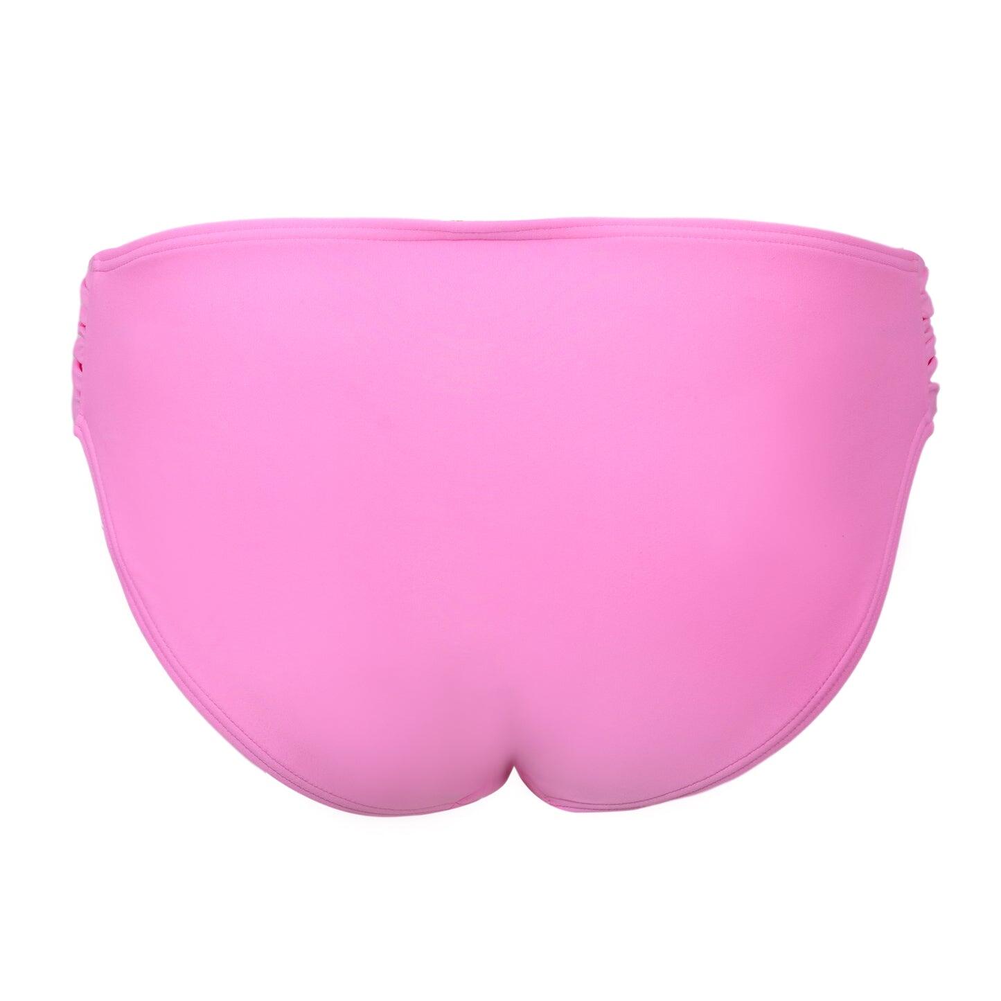 Janice Rouched Bikini Bottom Hollywood Pink - Bikini Bottom
