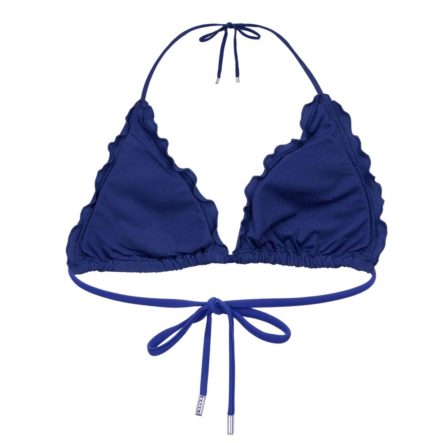 Michelle Frill Triangle Top Navy - Bikini Top