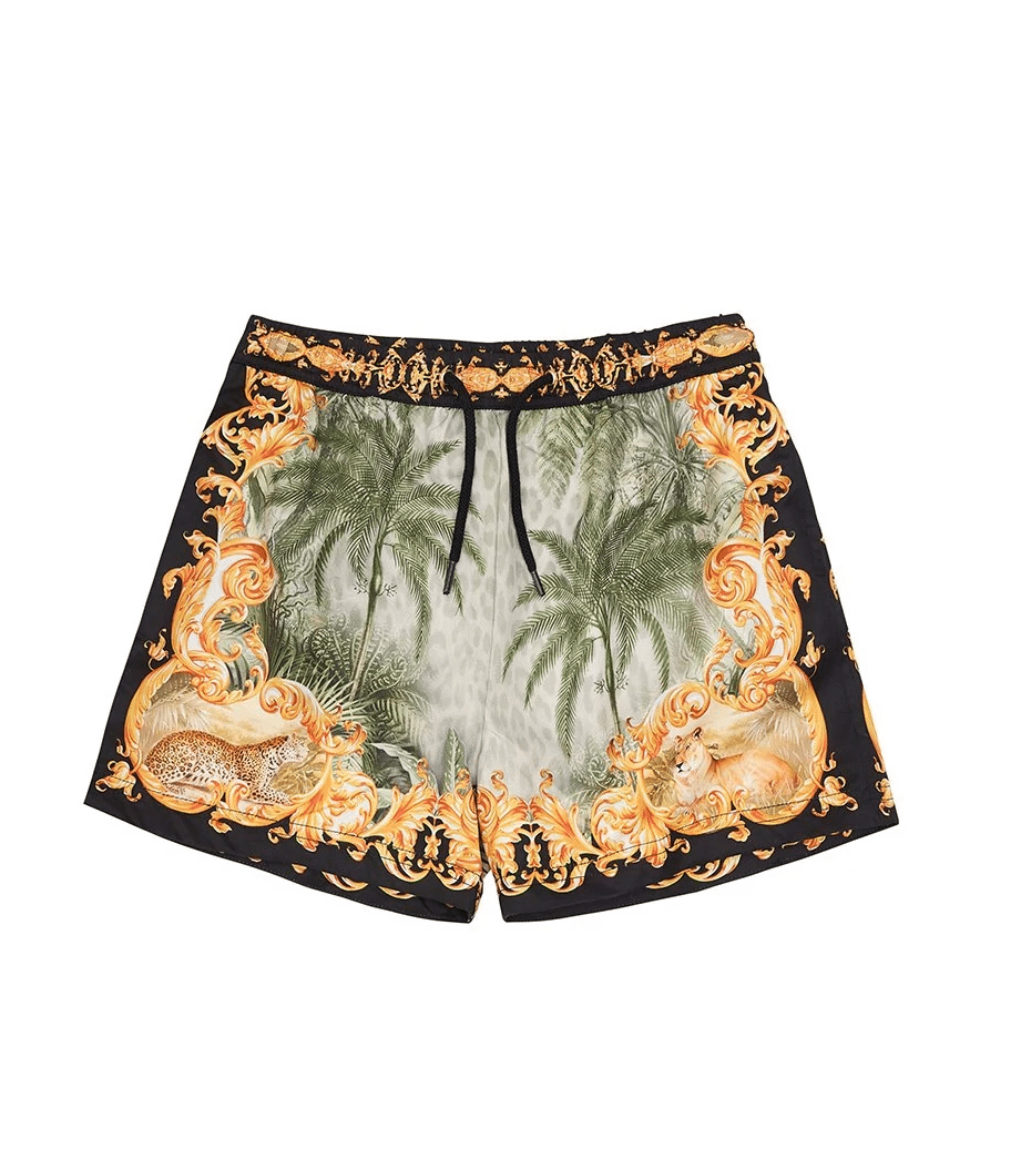 Boys Boardshorts in Soft Khaki Print