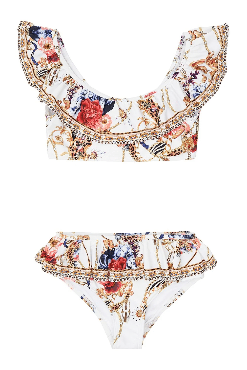 Load image into Gallery viewer, Kids Frill Bikini With Scoop Neck | Camilla
