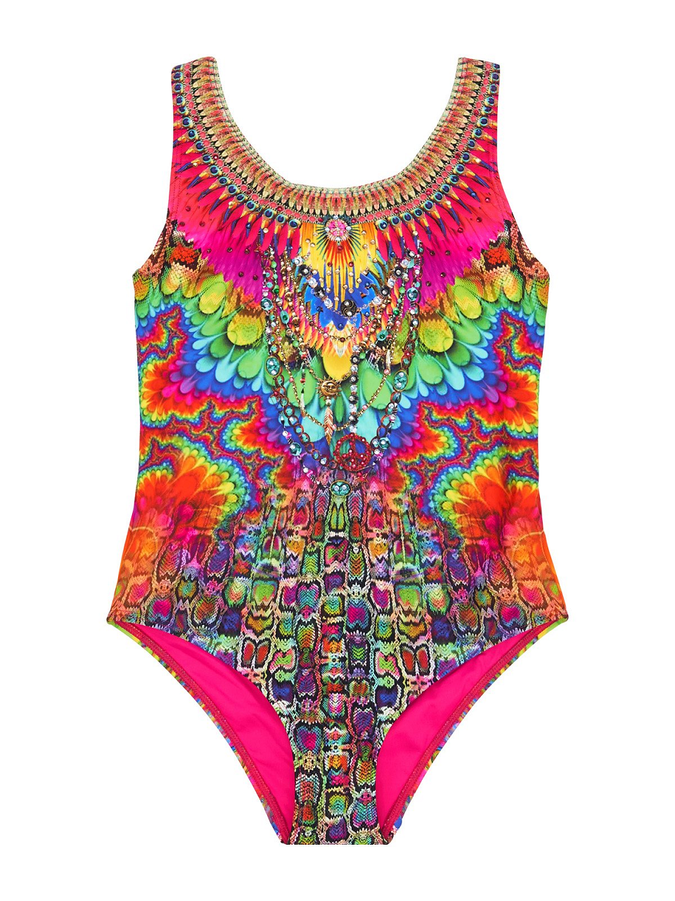 Multicolour Full Coverage Swimsuit for Girls | Camilla Kids