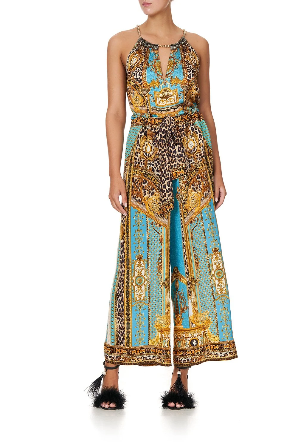 Ladies Wide Leg Trousers with Elasticated Waist