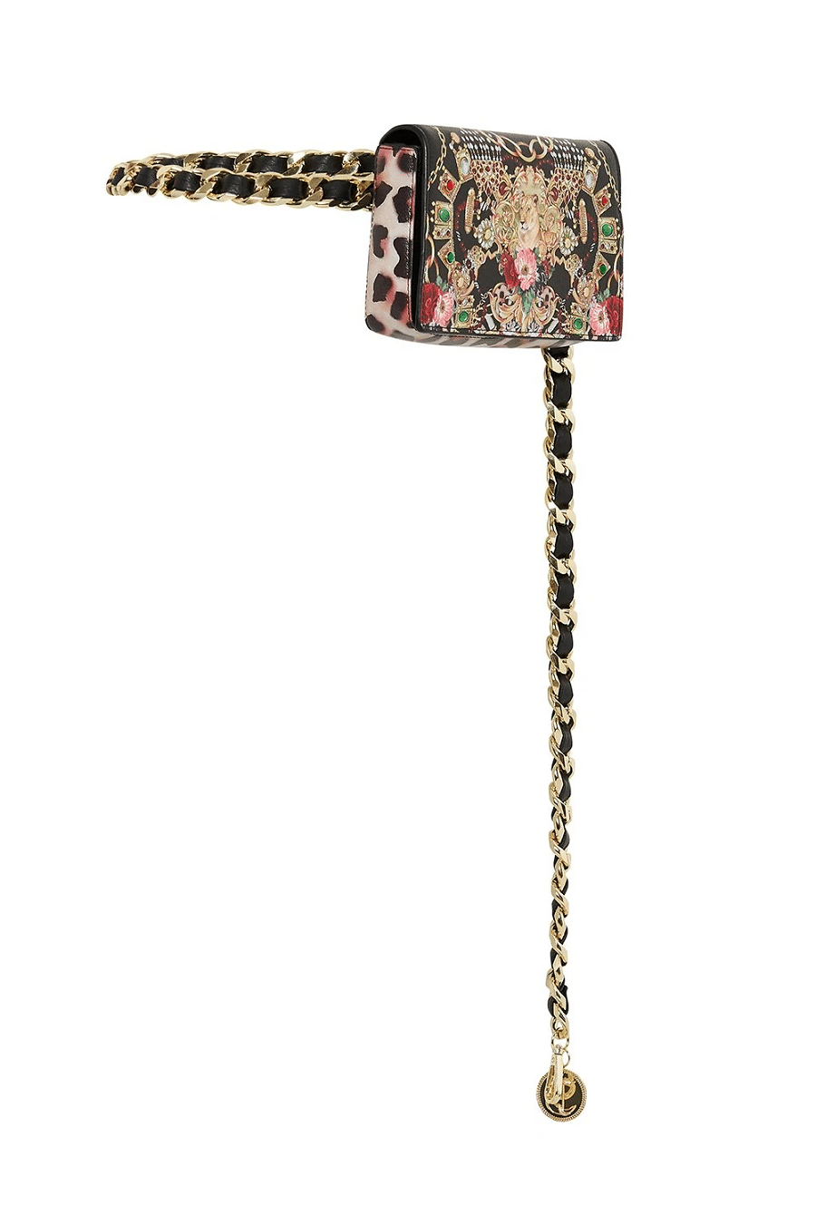 designer waist pack with gold hardware