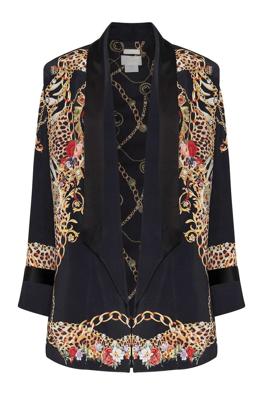 Camilla Silk Blazer with Wide Cuff