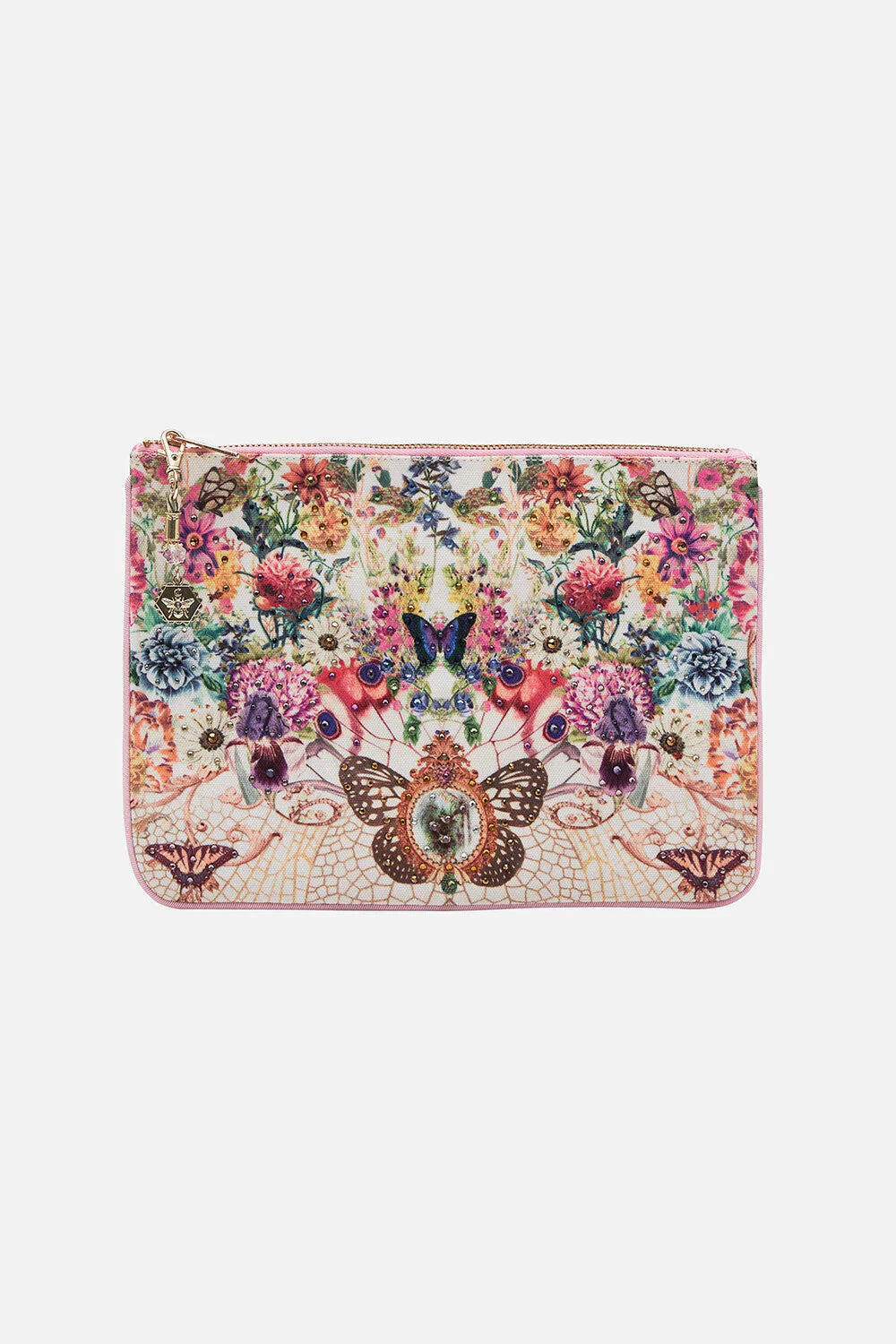 Camilla Small Canvas Clutch Queens Bee Hive - Pouch