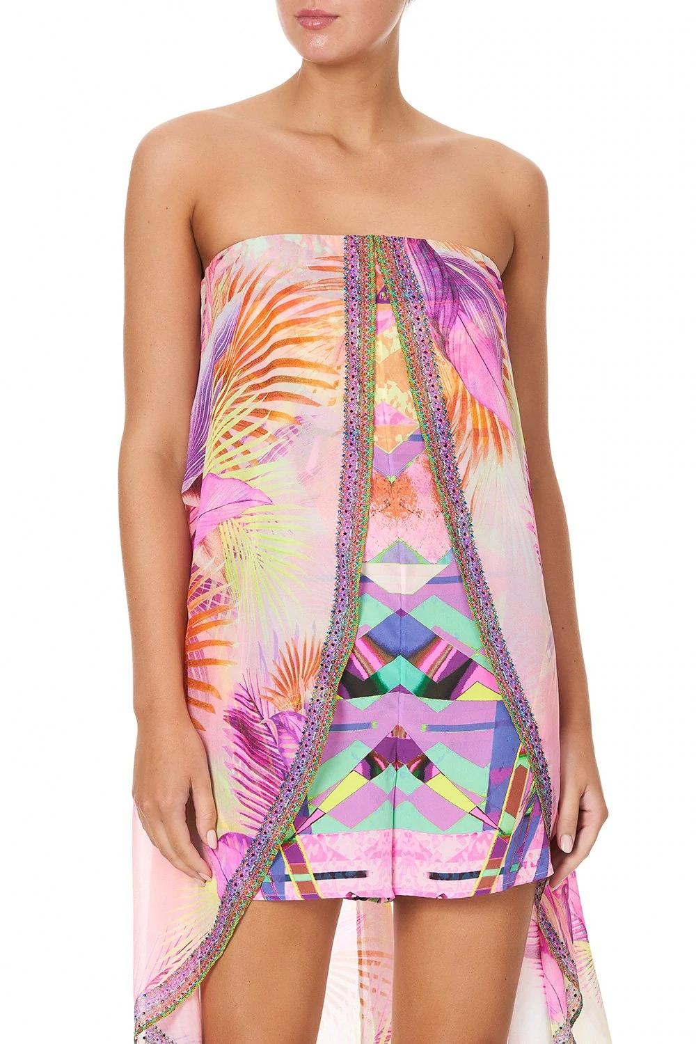 Camilla Playsuit in Printed Pink/Yellow