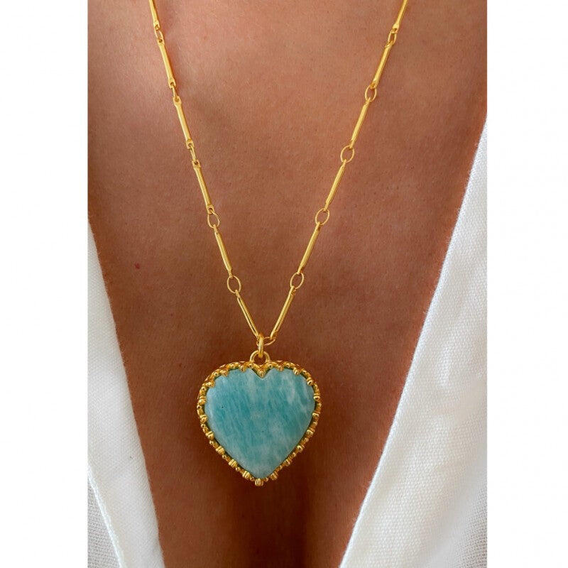 Detail of Turquoise Heart Necklace