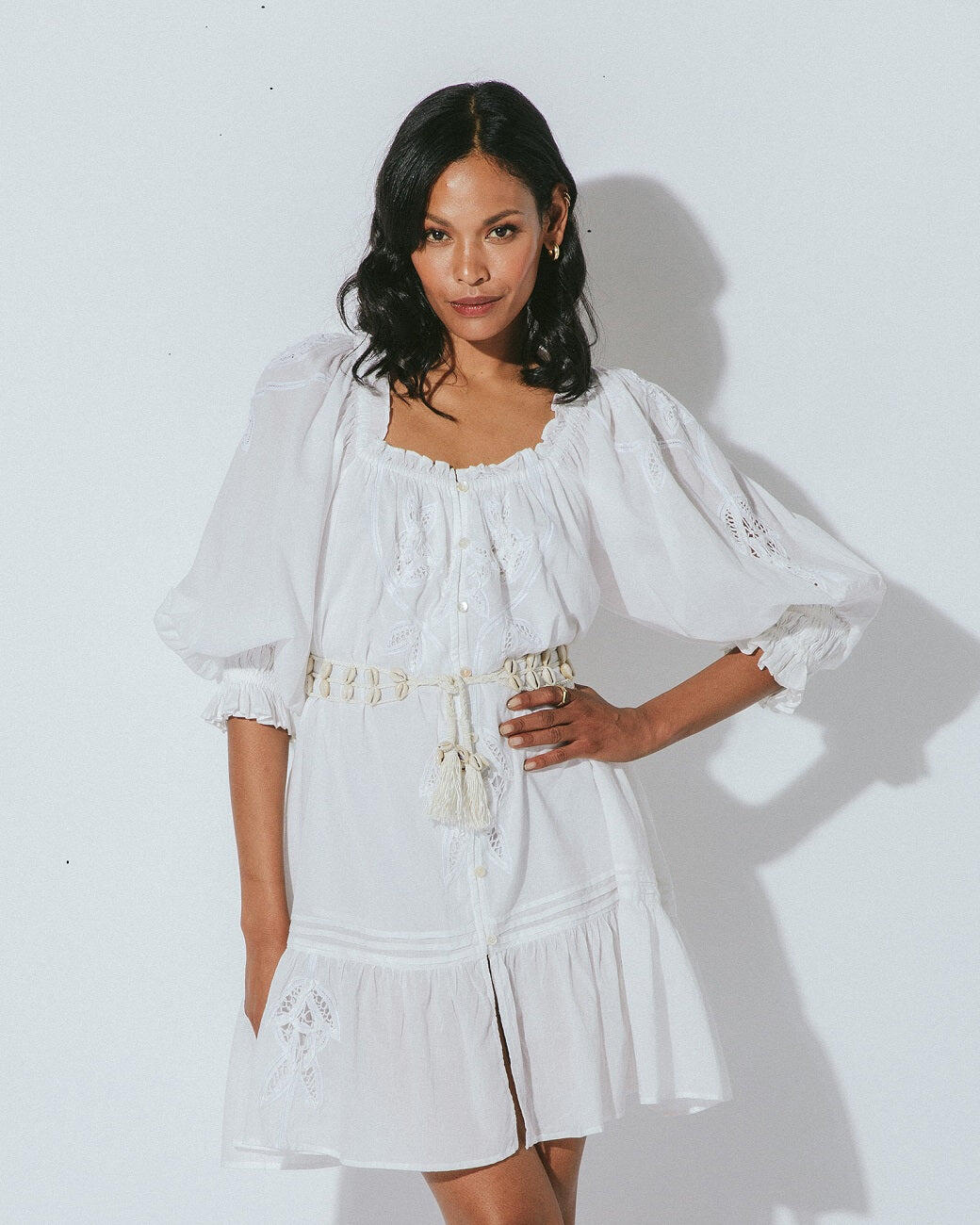 Adalee Mini Dress Ivory - Dress
