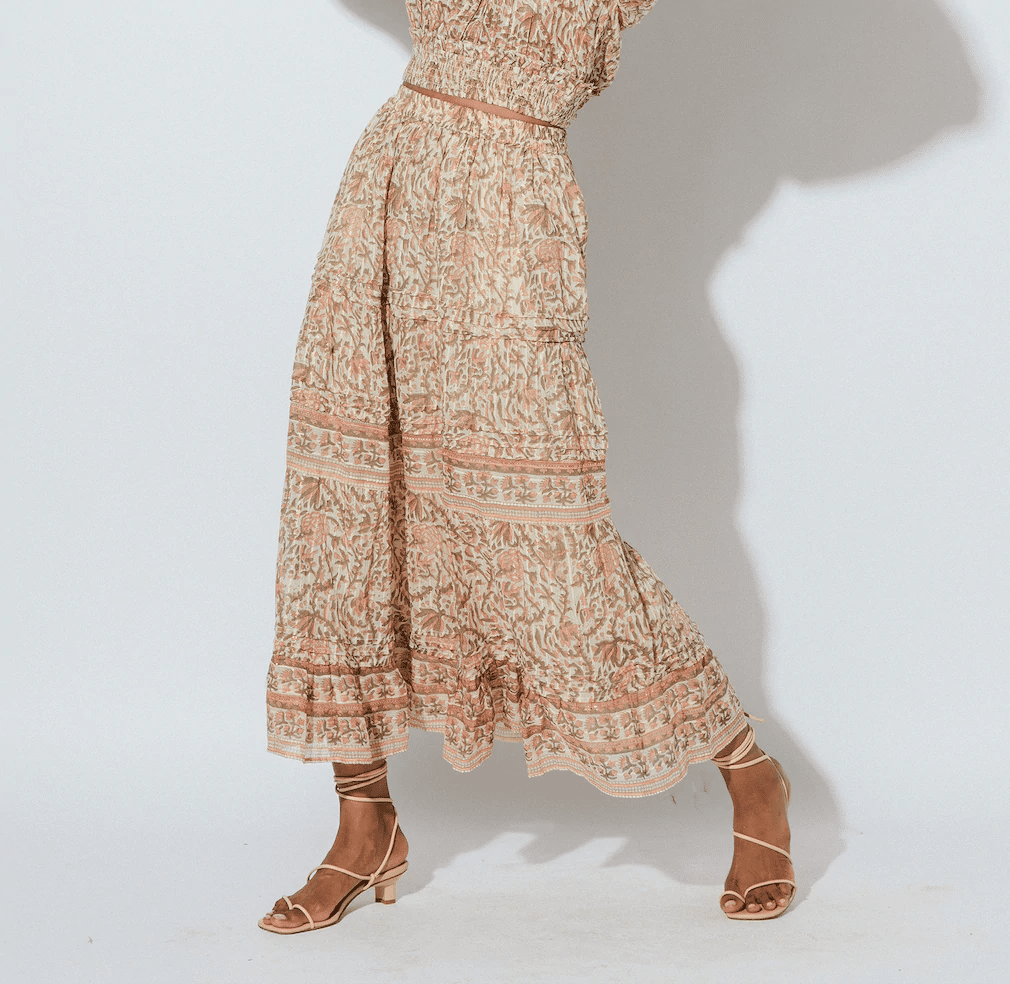 Jade Midi Skirt Zinnia Print - Skirt