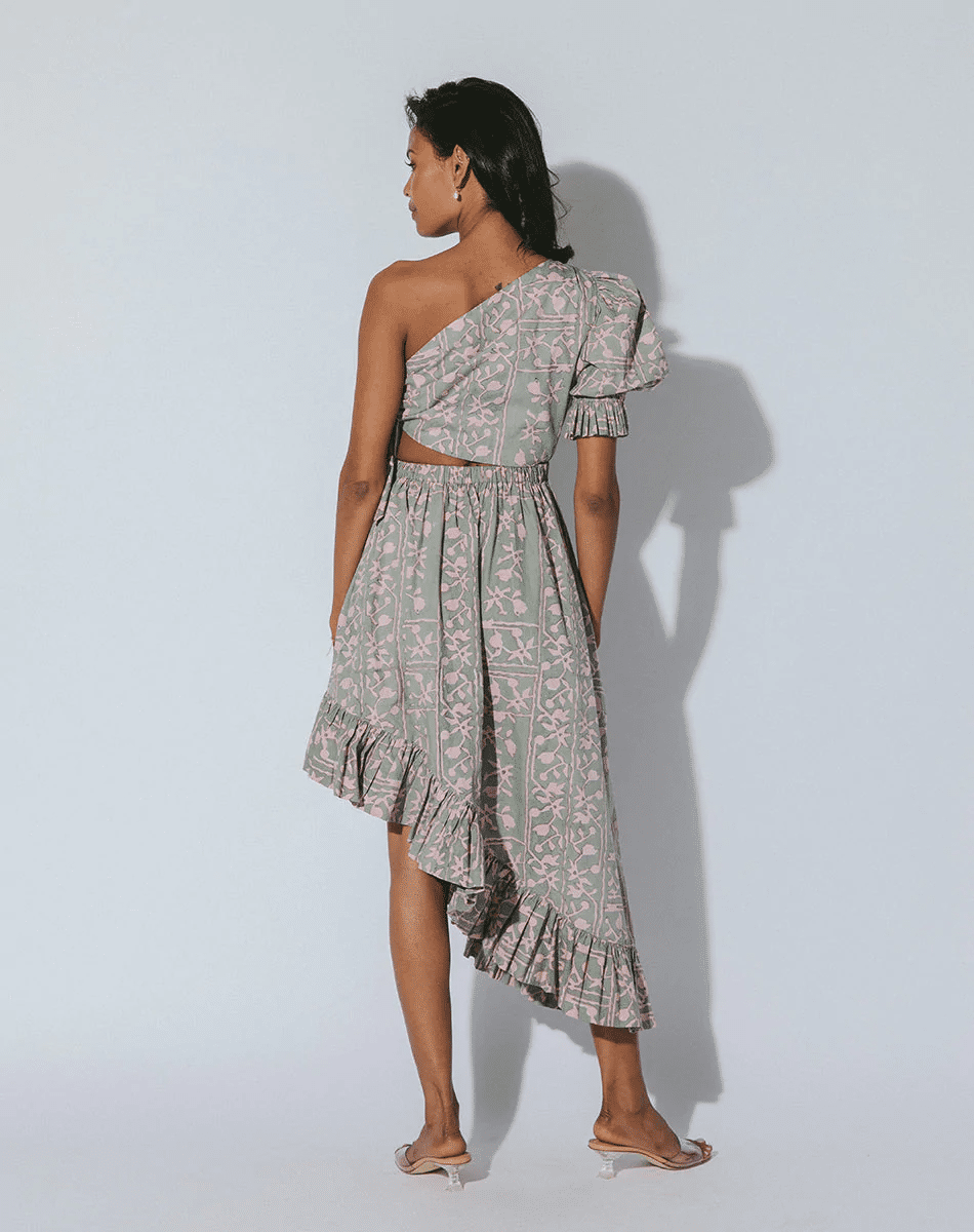 Load image into Gallery viewer, Paola Ankle Dress Border Print
