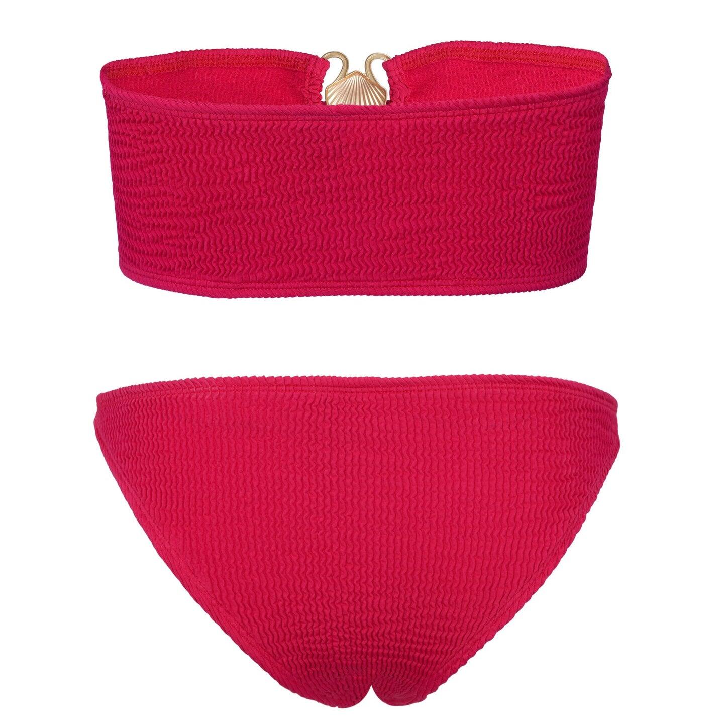 Noosa Kini Top & Byron Bottoms Cherry - ONE SIZE - Bikini