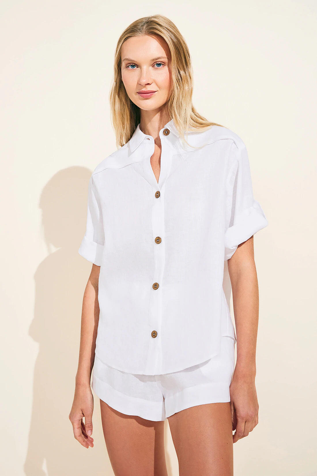 Load image into Gallery viewer, Salina Linen Top White
