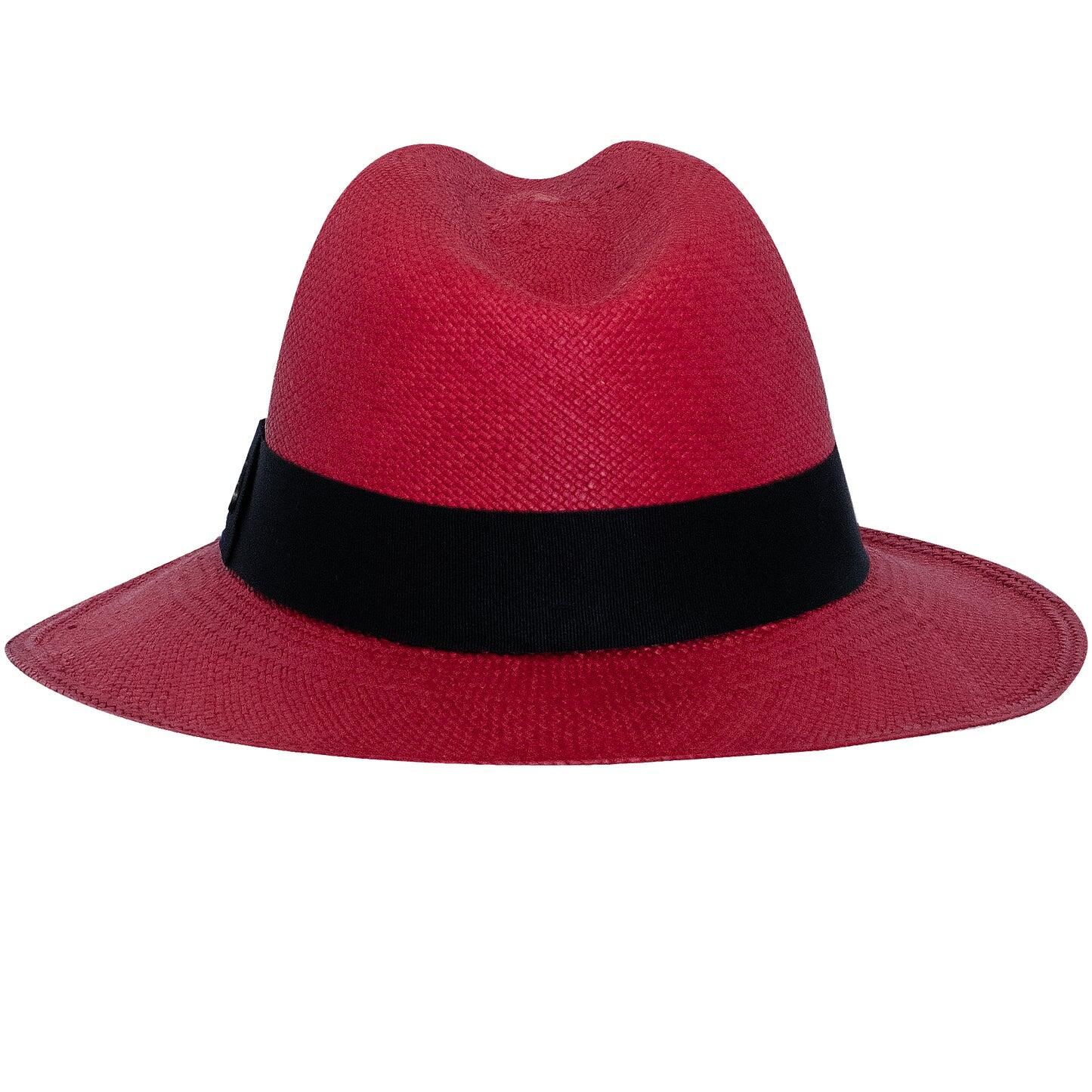 Panama Hat Unisex Classic Red with Black Band