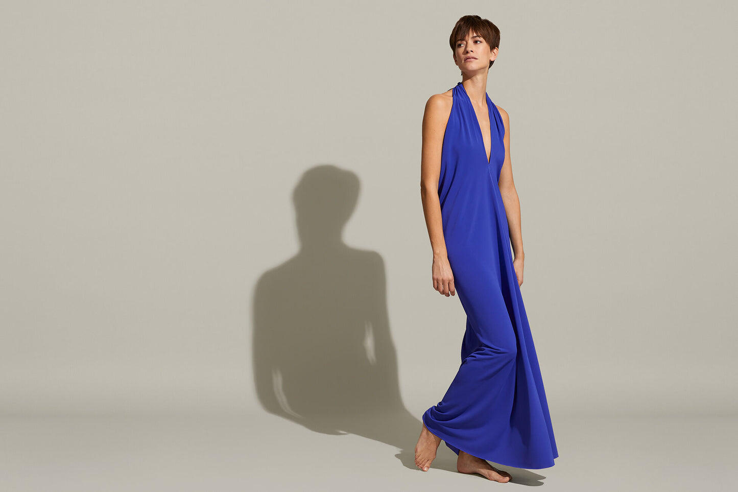 woman wearing Resort Maxi Dress in Blue
