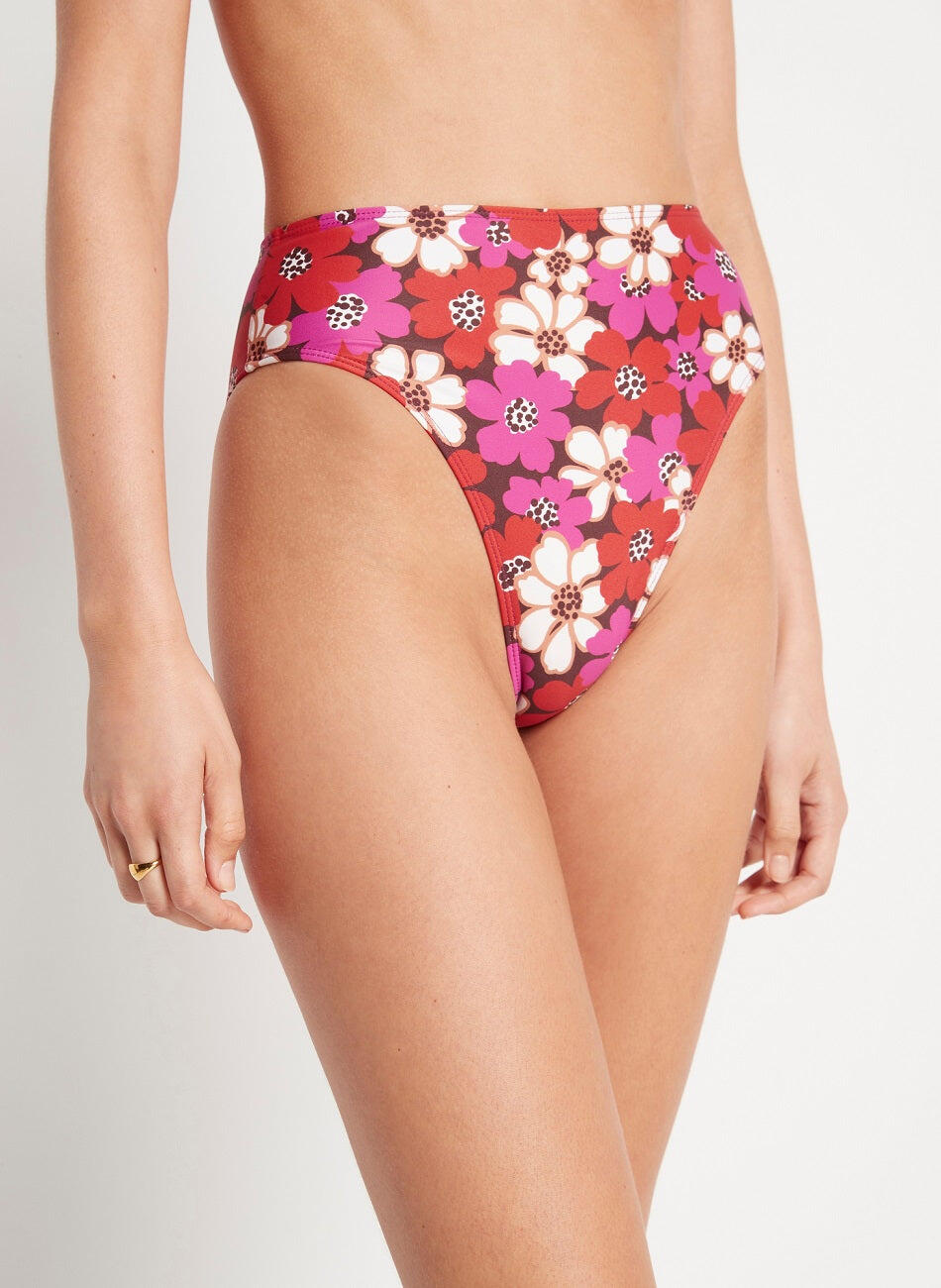 Load image into Gallery viewer, High Waisted Bikini Briefs with Floral Print
