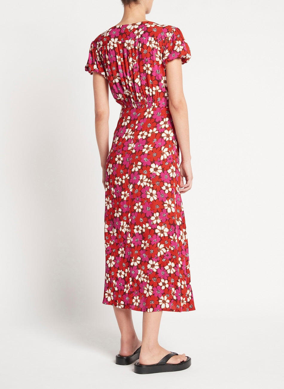V Neck Midi Dress