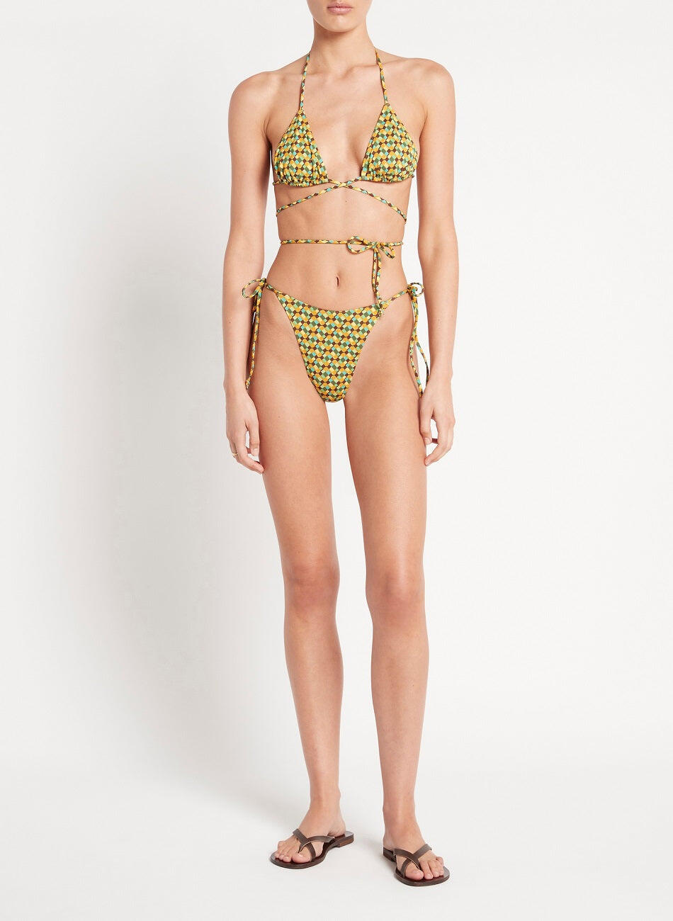Triangle Bikini Top with Rio Print