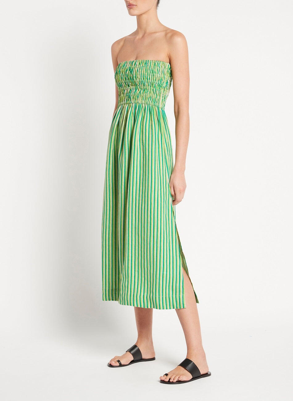 Green Stripe Midi Dress