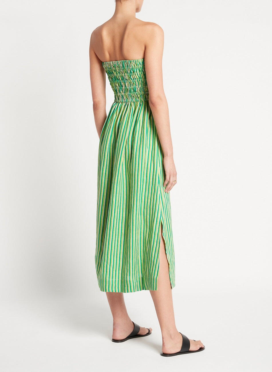 Shirred Bodice Midi Dress