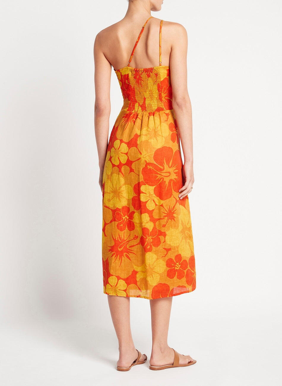 One Shoulder Linen Dress