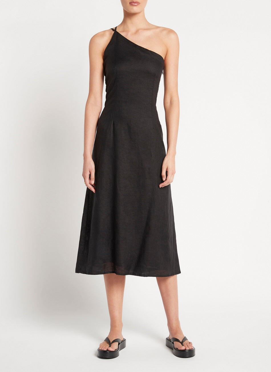 One sleeve on sale black dress