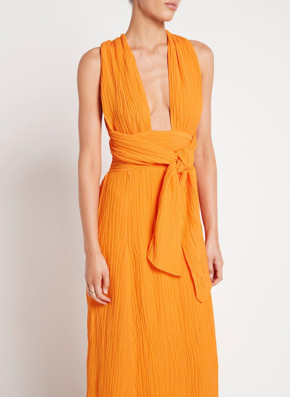 Maxi Dress with Lightweight Crinkle Fabric