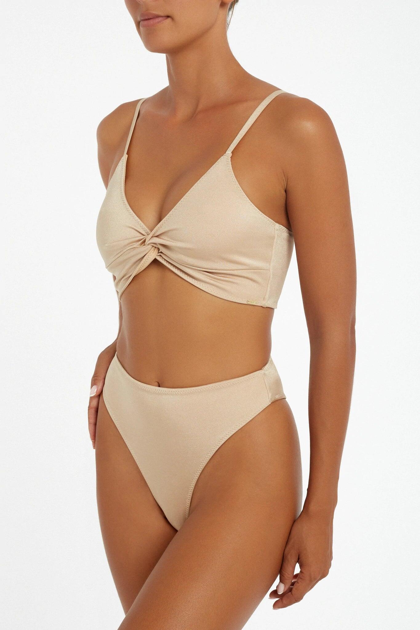 Leighton Crop Top Gold - Bikini Top