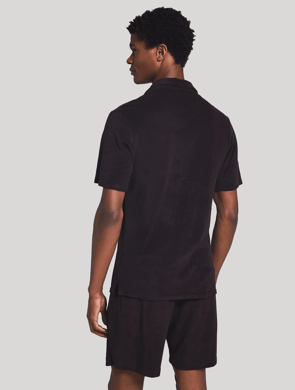 Short sleeved polo shirt in dark oak