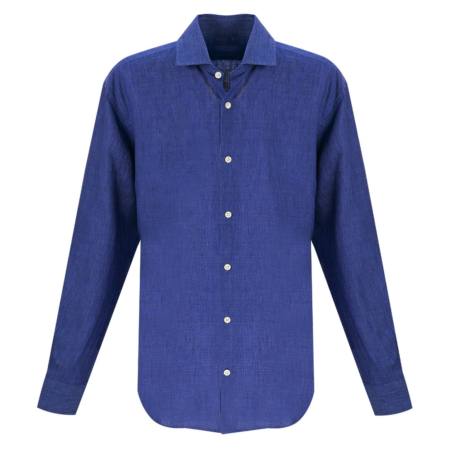 Load image into Gallery viewer, Premium Linen Shirt in Navy Blue
