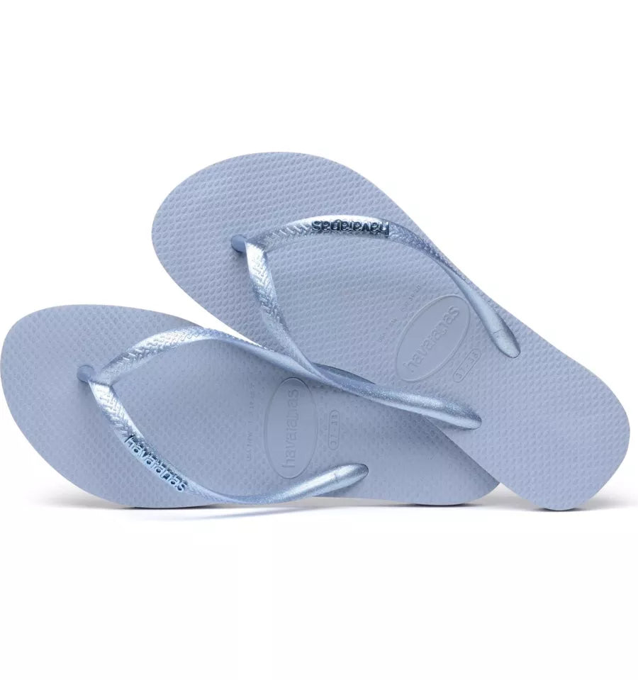 Havaianas Slim Logo Metallic Zwart Ashley Blue