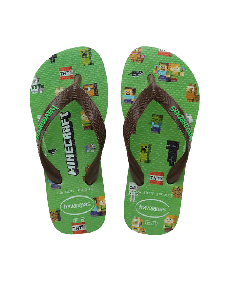 Load image into Gallery viewer, Havaianas Kids Minecraft Leaf Green
