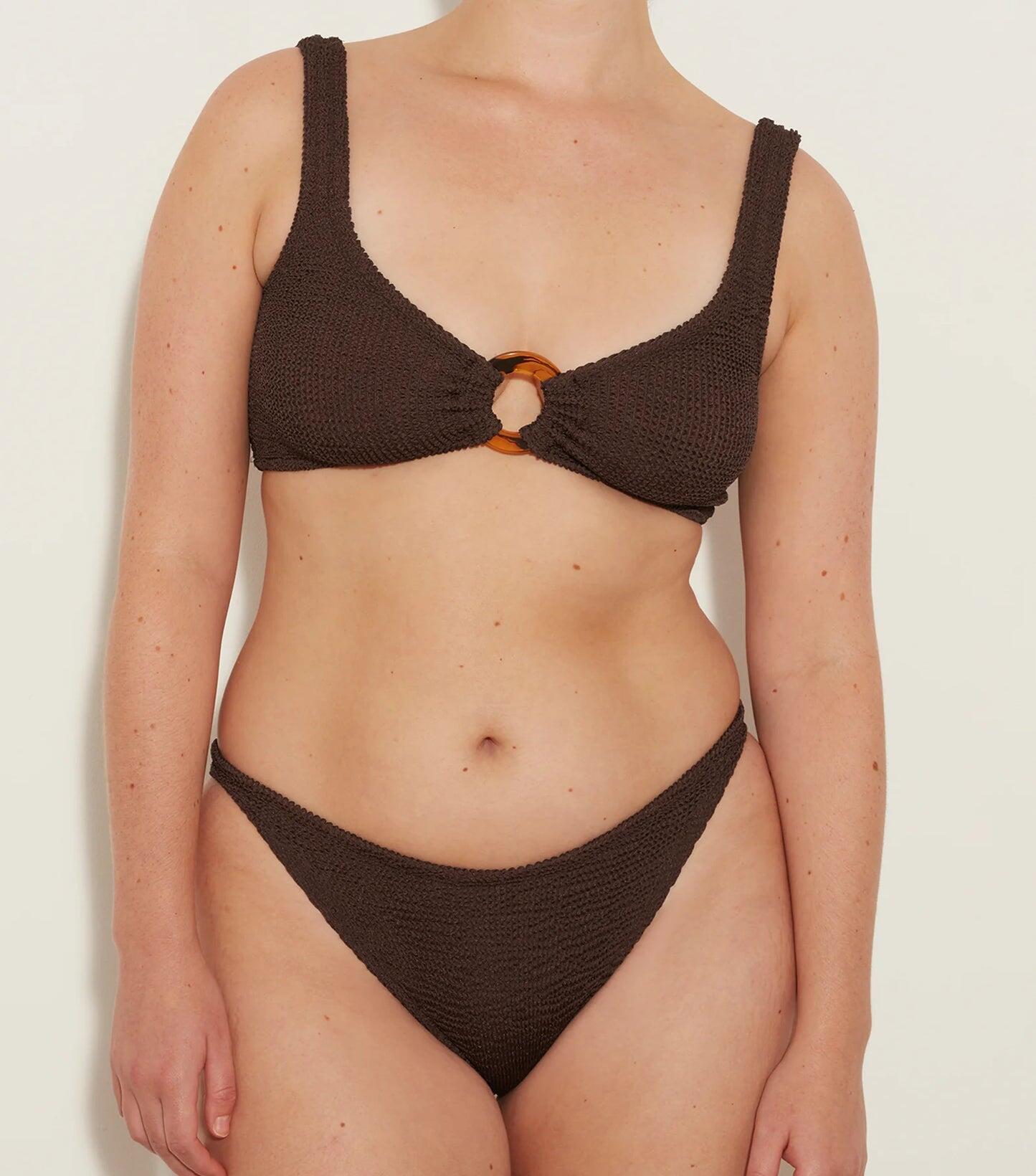 Bralette Bikini in Metallic Brown