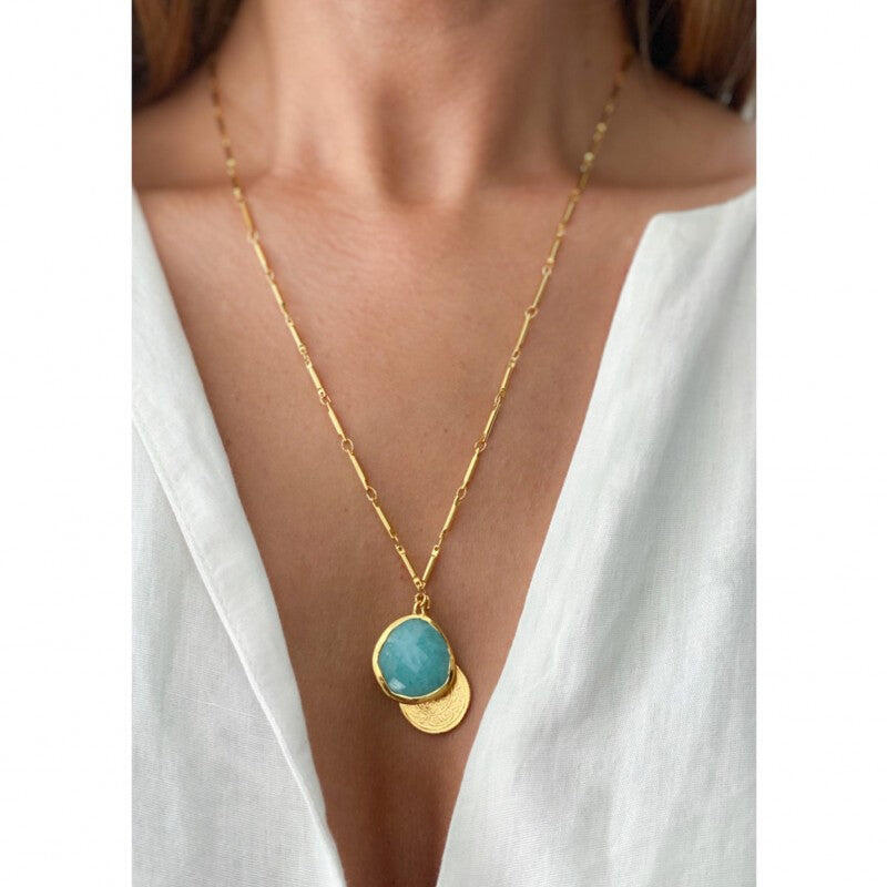 Boho Chic Double Coin Necklace by Sara Lashay
