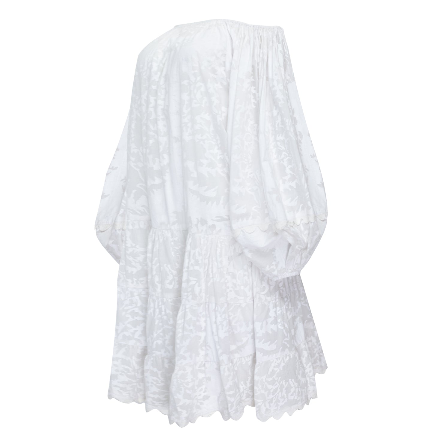 Boho Layer Dress In Palladio Block Print White