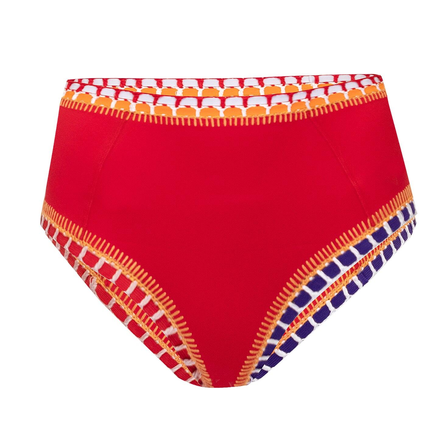 Kaia High Waist Bikini Bottom Red - Bikini Bottom