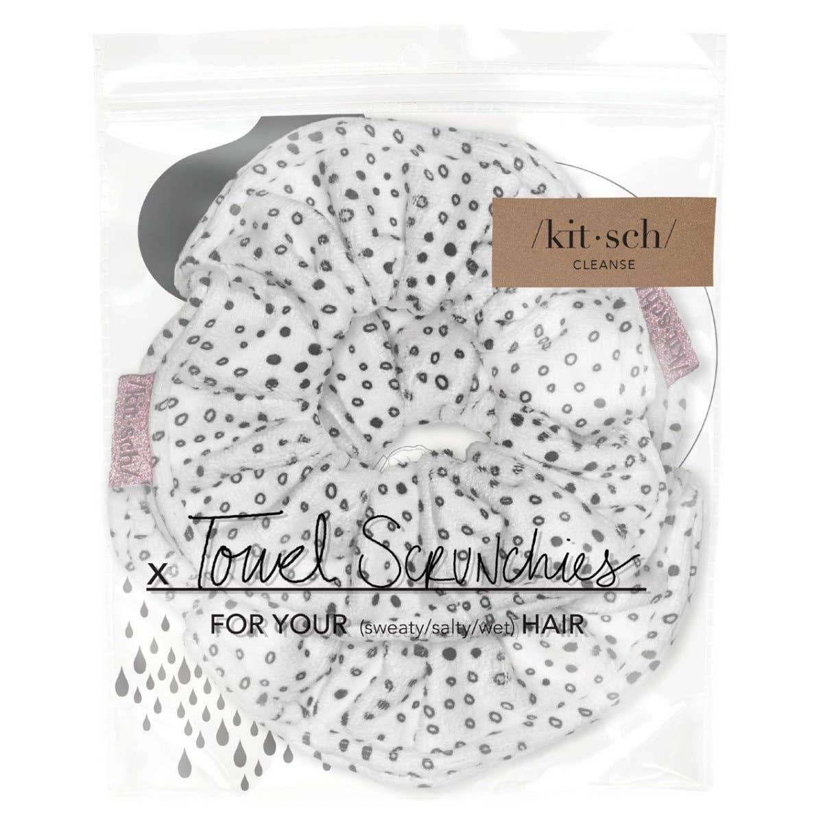 Microfiber Towel Scrunchies 2pcs Micro Dot - Hair Accessories