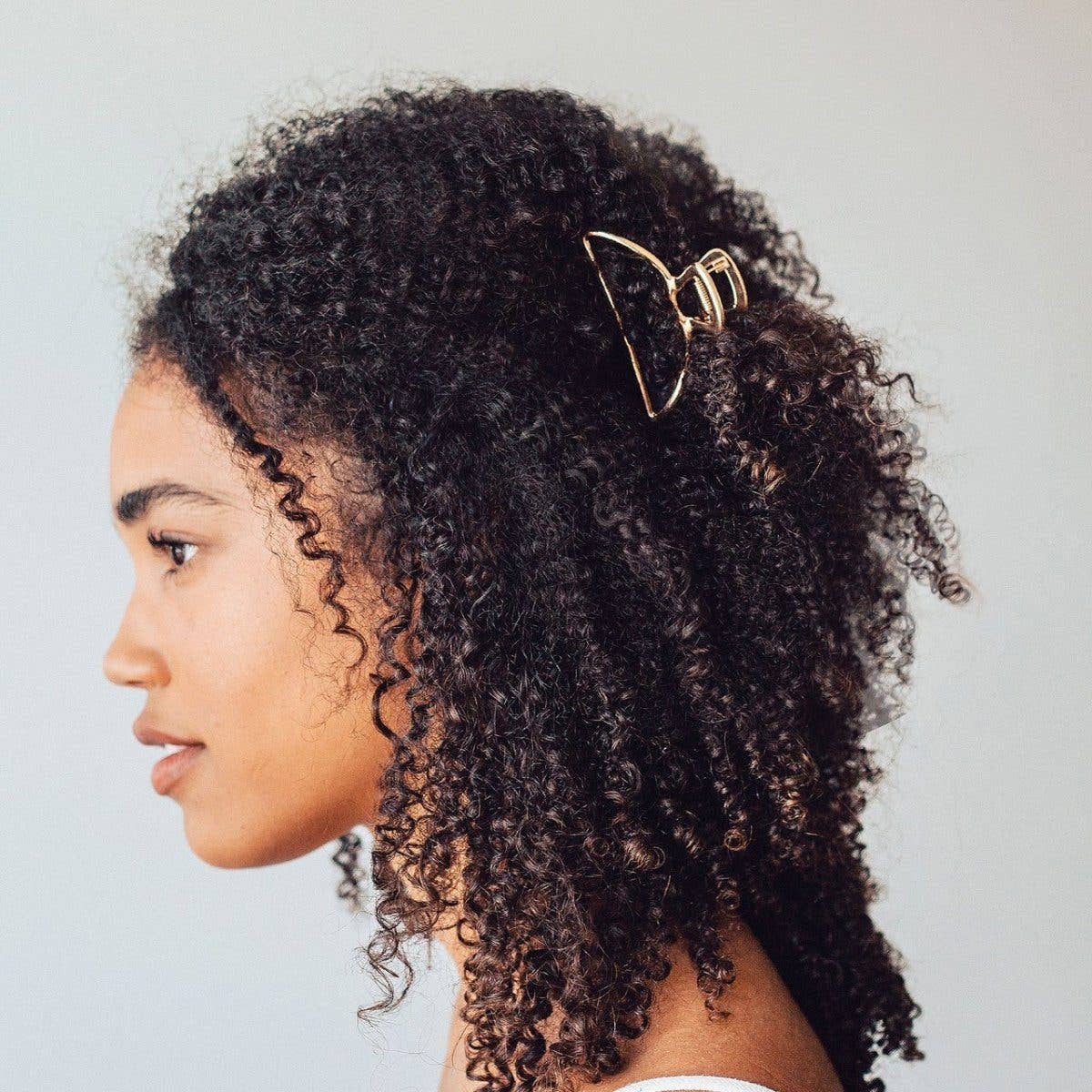 Open Shape Claw Clip Gold - Hair Accesories
