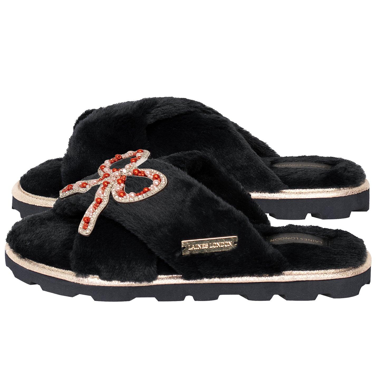 Bow Chic Slider Black - Slipper