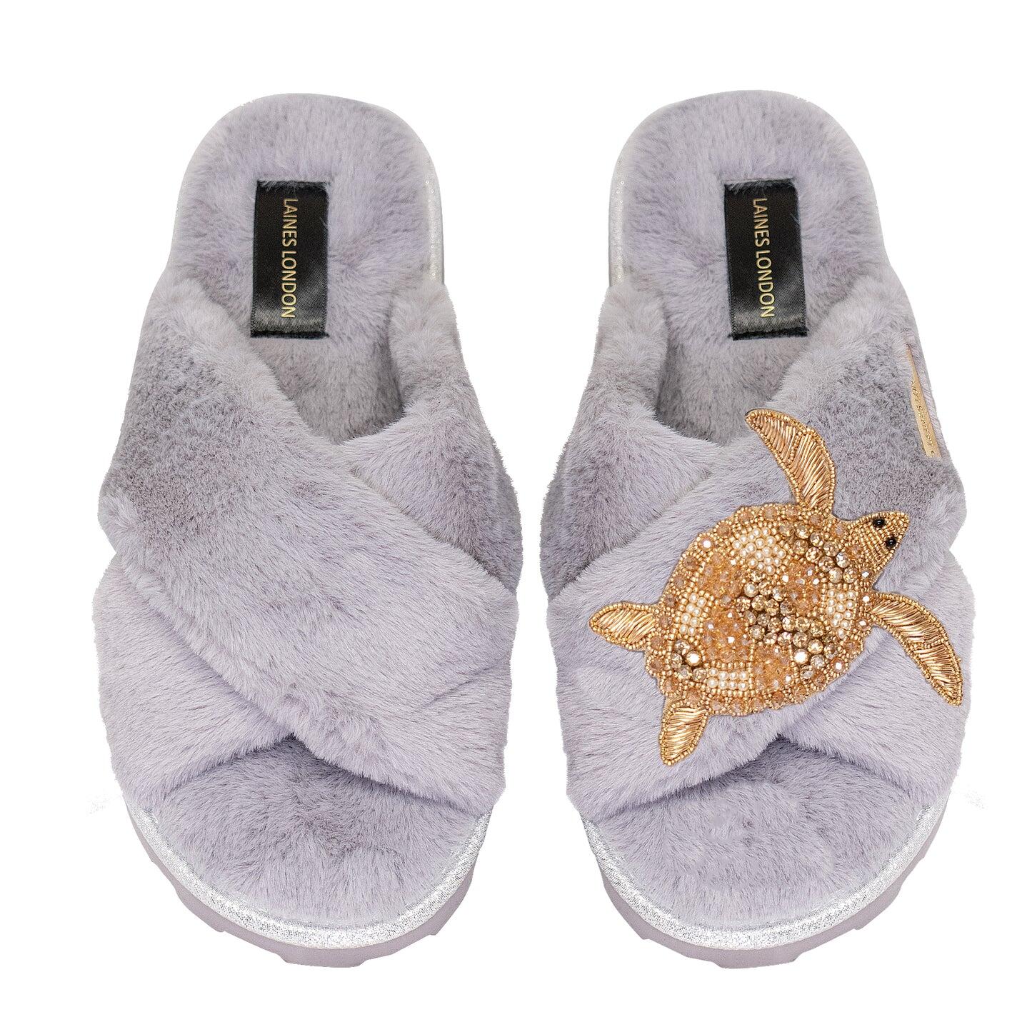 Gold Turtle Chic Slider Grey - Slipper