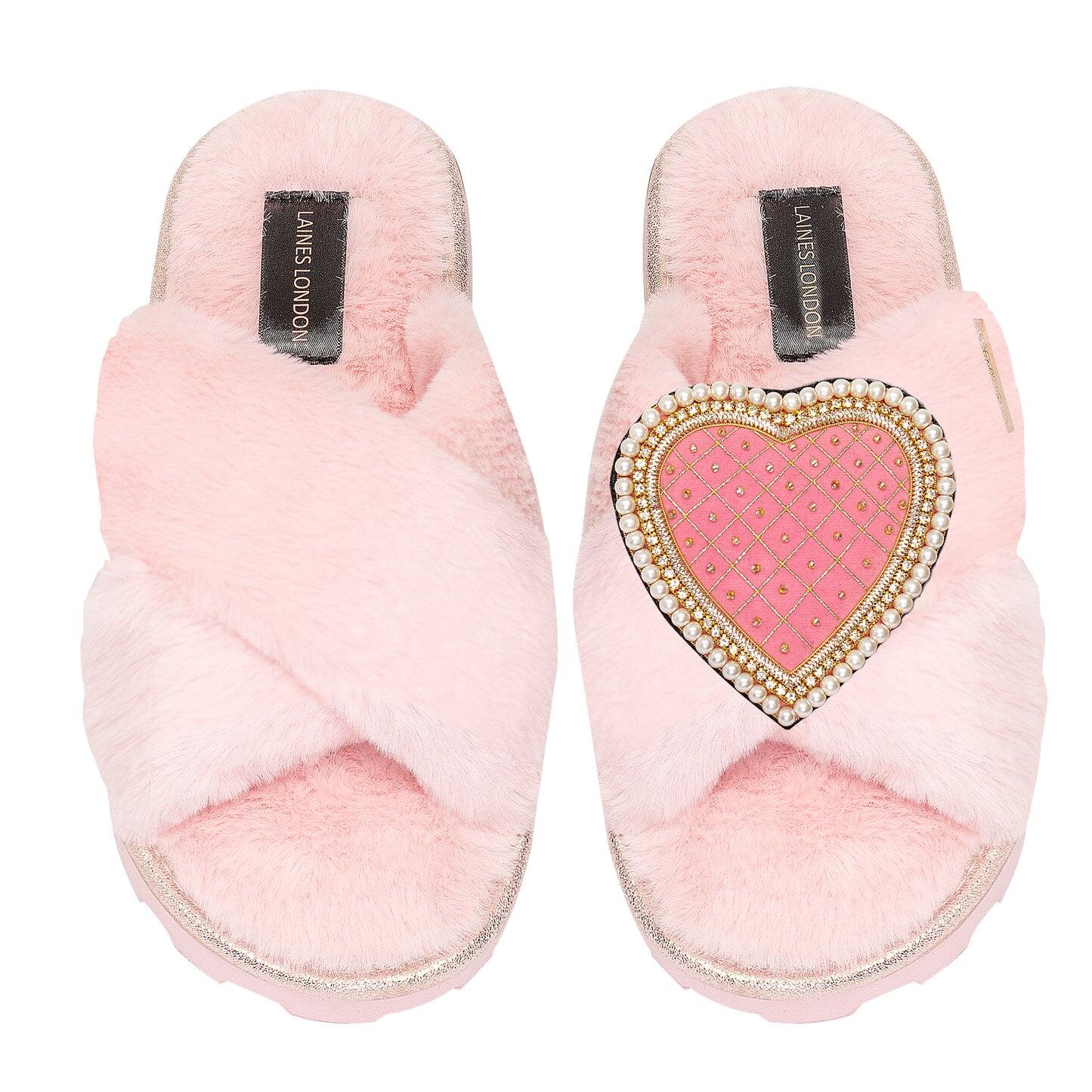 Pink Quilted Heart Chic Slider - Slipper