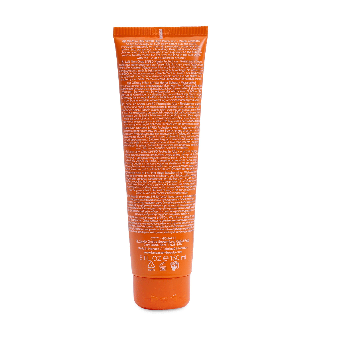Lancaster Sun Sensitive Oil Free Milk SPF50 150ml - Sun Cream