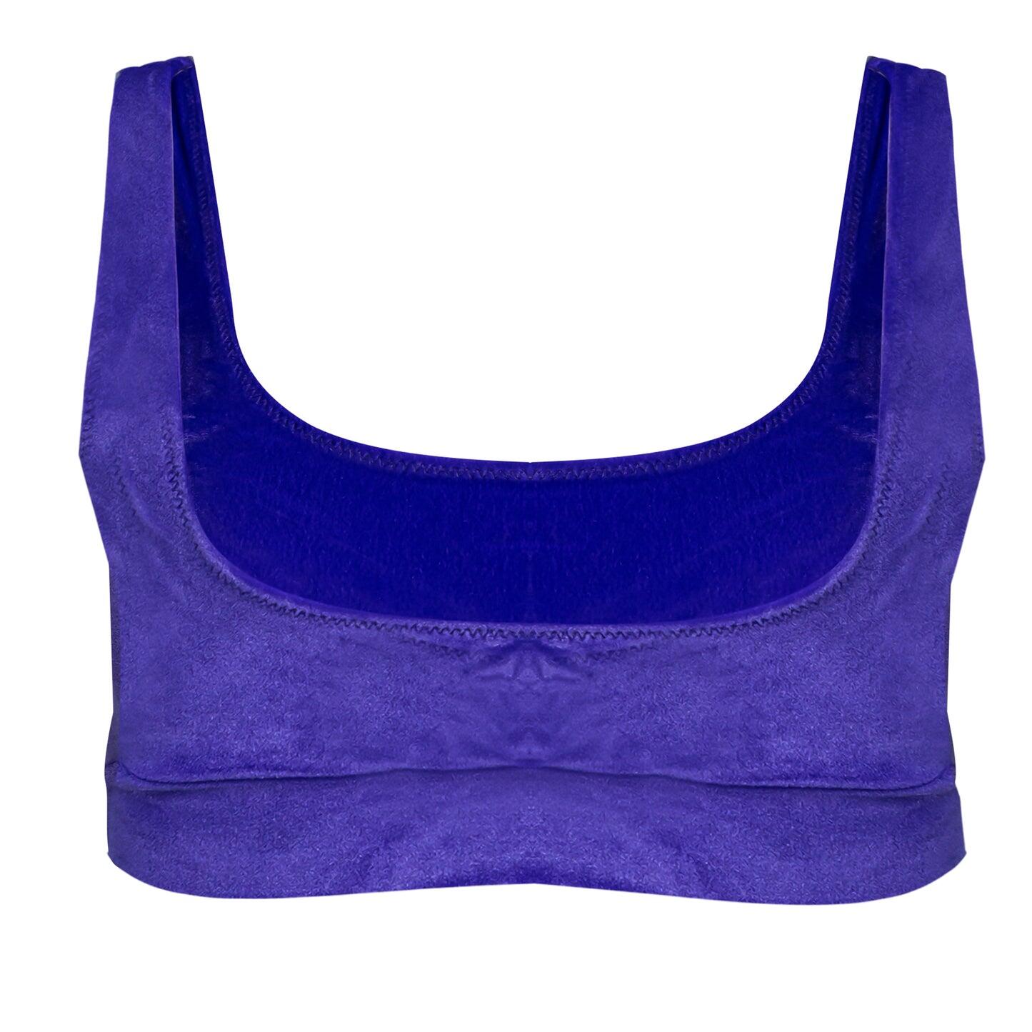 Amy Velvet Bikini Top Purple - Bikini Top