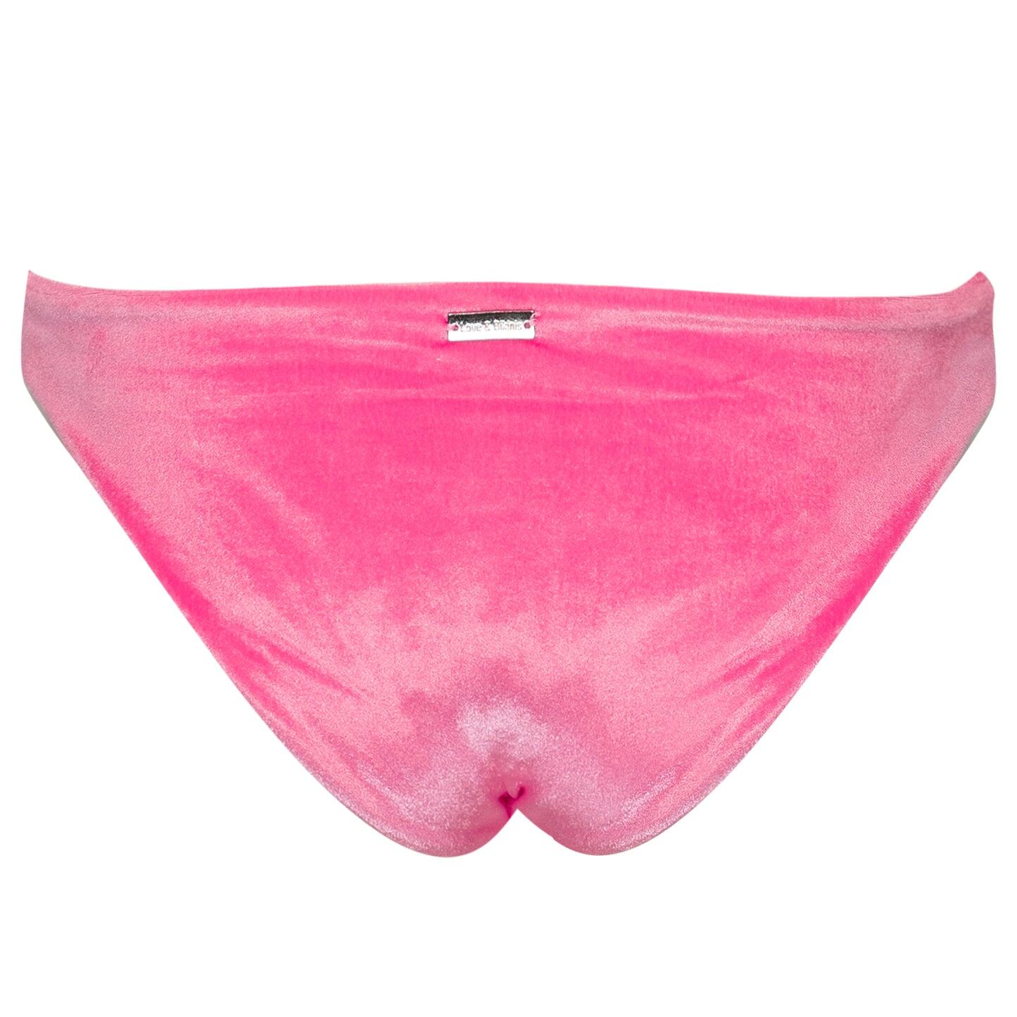 Ibiza Velvet Bikini Bottom Pink - Bikini Bottom