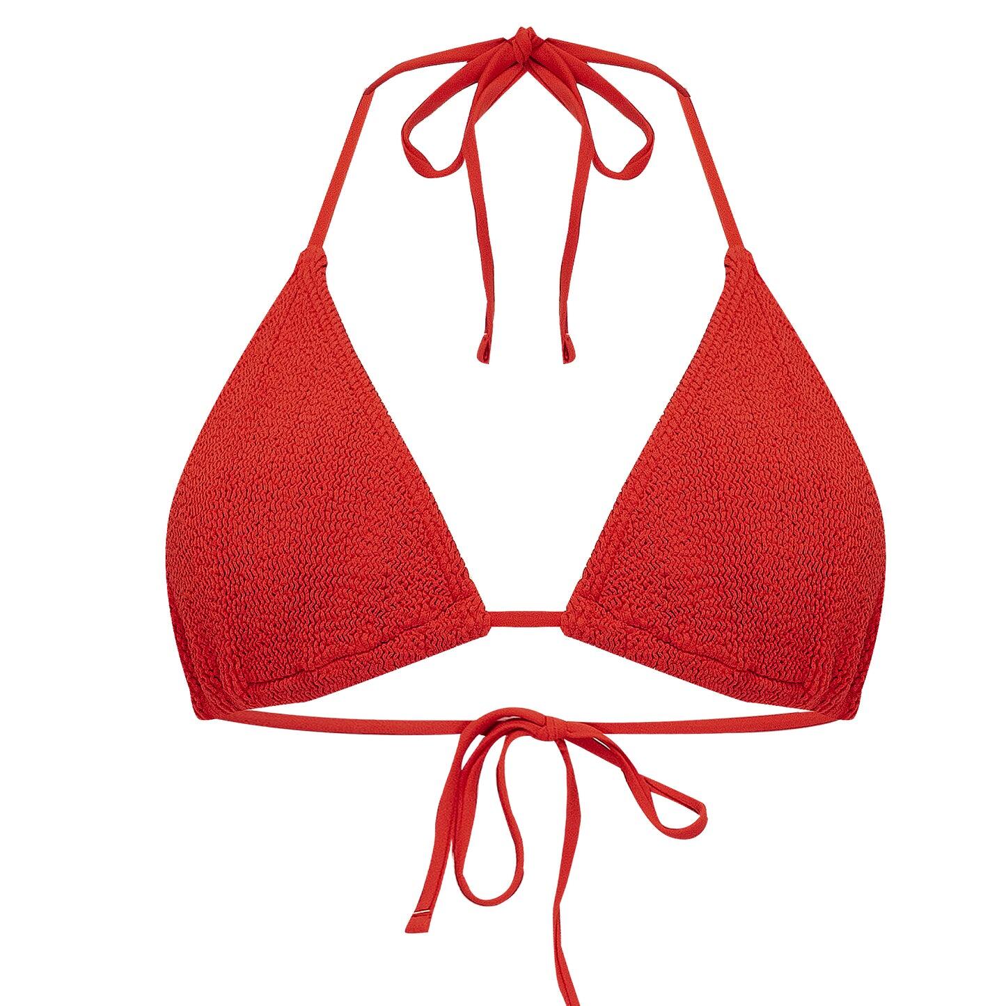Jamaica Triangle Bikini Top Red