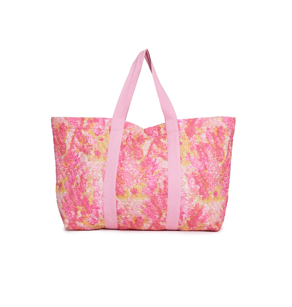 Large Tote Bag in Pink Watercolour Floral Print