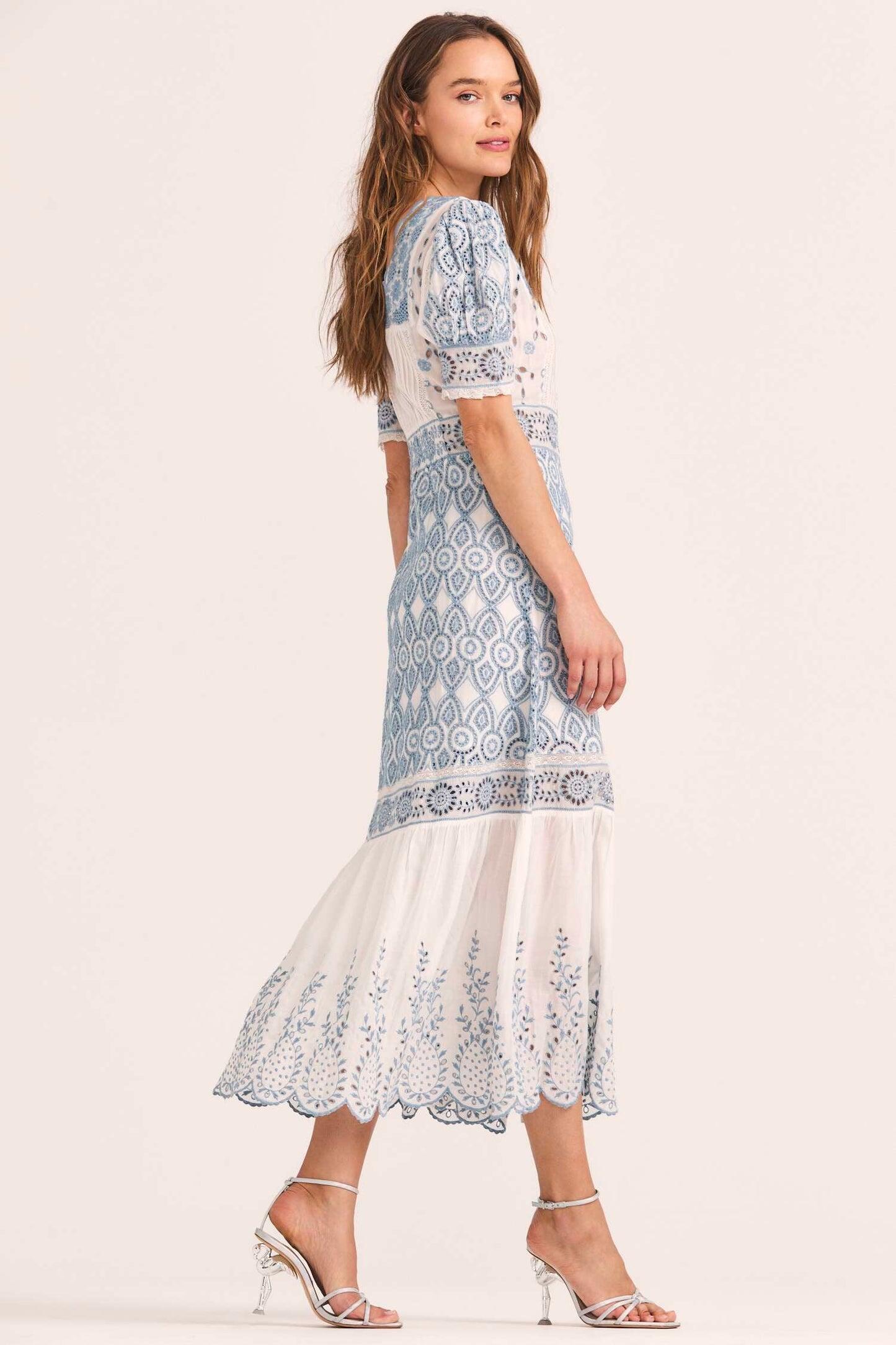 Broderie Anglaise Midi Dress