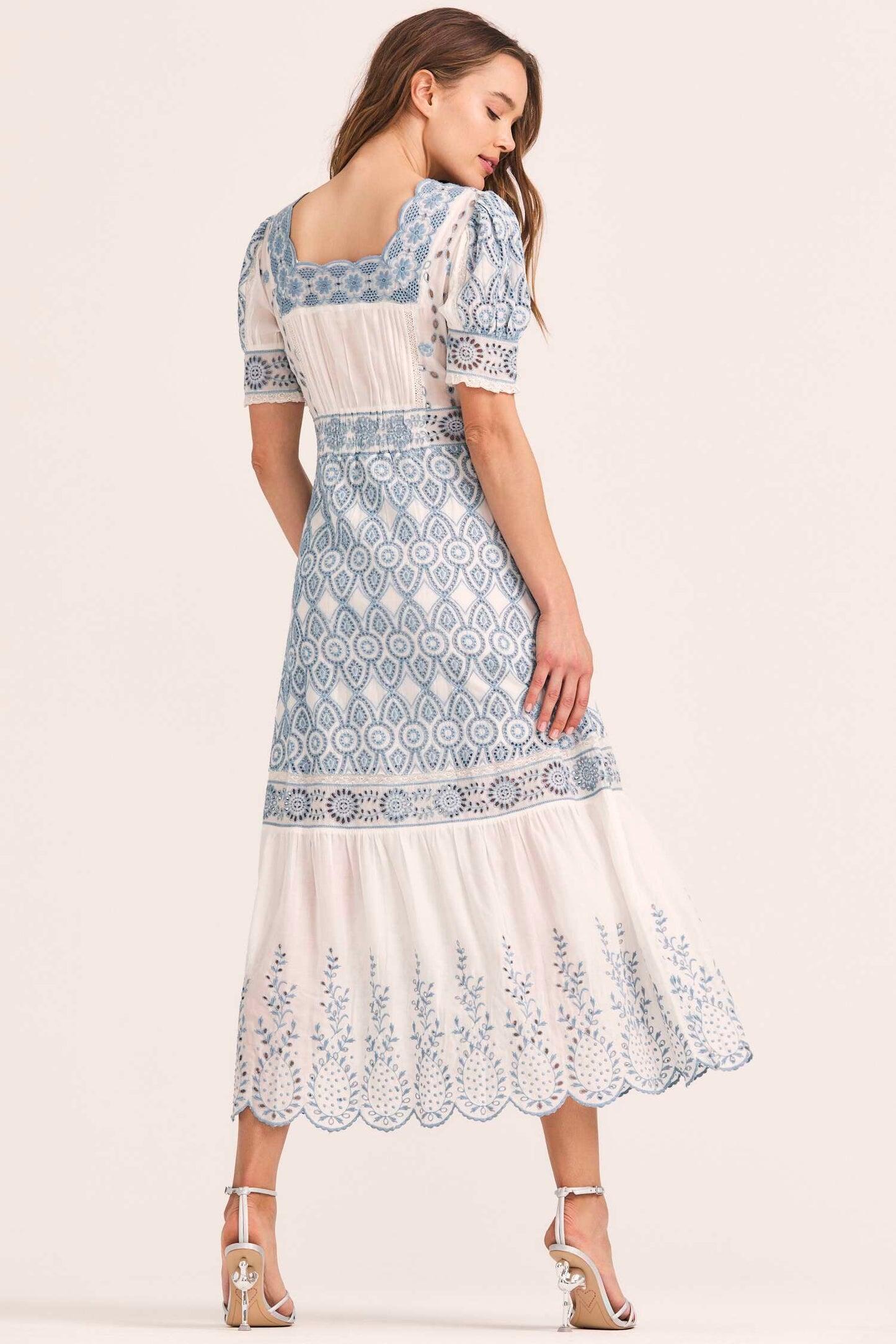 Midi Dress with Elasticized Back Waist