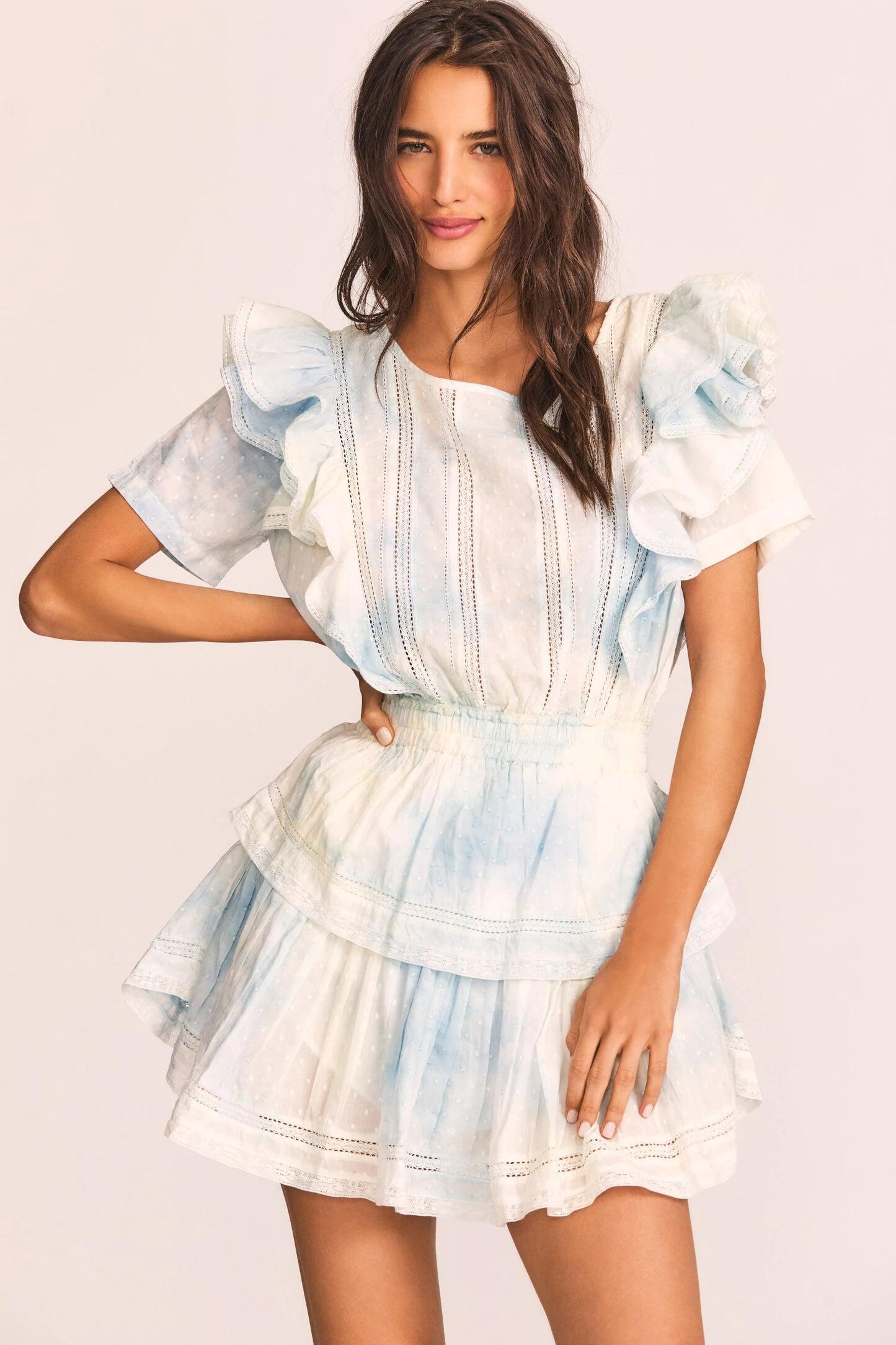 Swiss Dot Dress with Ruffles